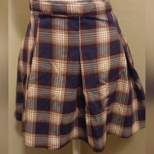 SO Blue and White Plaid Mini Skirt